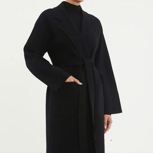 Rebecca Vallance NWT Marion Wool Blend Knit Coat Medium Black